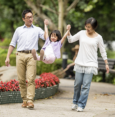 A family enjoys themselves walking after a visit to their family dentist in Midland, TX